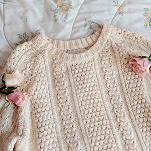 Cream Cable Knit Sweater